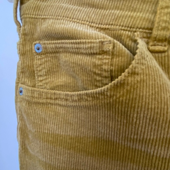 Pilcro Anthropologie Mustard Yellow Corduroy Straight Crop Pants- Sz-28 - Picture 6 of 15
